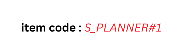 item code S PLANNER 1