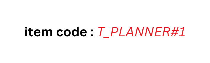 item code T PLANNER 1