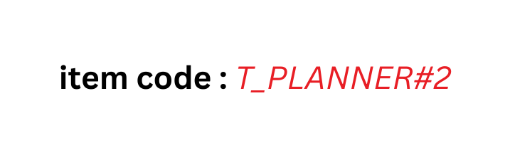 item code T PLANNER 2